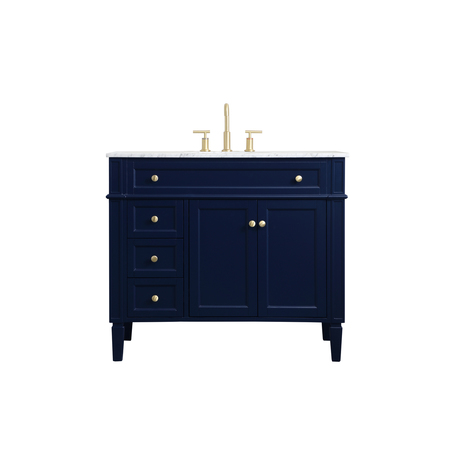 ELEGANT DECOR 40 Inch Single Bathroom Vanity In Blue VF12540BL